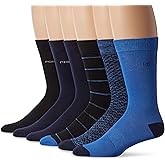 Perry Ellis Men's Assorted 6 Pk Casual Comfort All Over Mini Star Socks