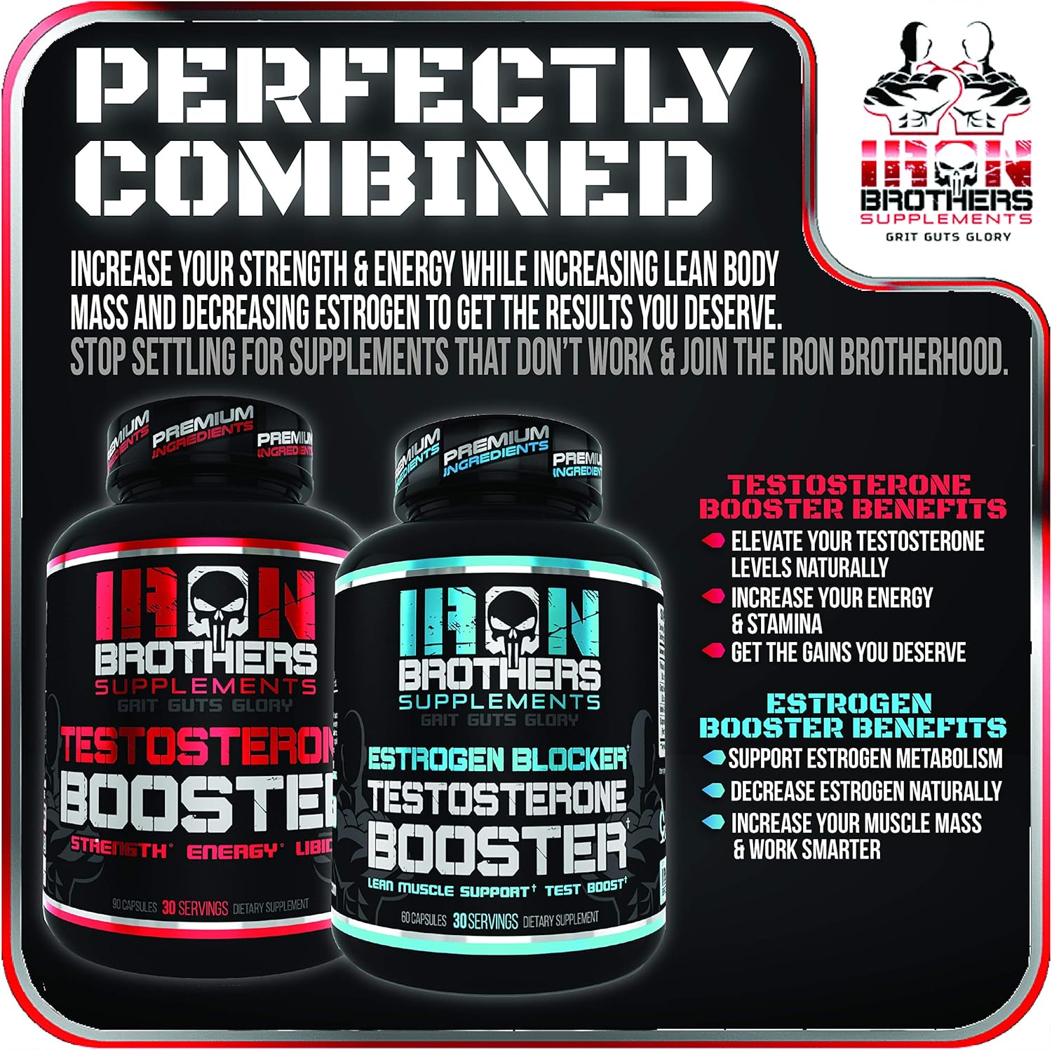 Testosterone Booster for Men - Estrogen Blocker - Supplement Natural Energy, Strength & Stamina - Lean Muscle Growth - Promotes Fat Loss - Increase Male Performance (1 Bottle ) 90 Capsules/Pills: Health & Personal Care