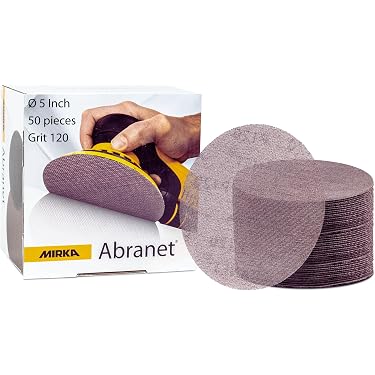 Mirka Abranet 77mm Hook & Loop Sanding Discs – 50 Pack Mix Grit 120/180/320/500, Made In Finland