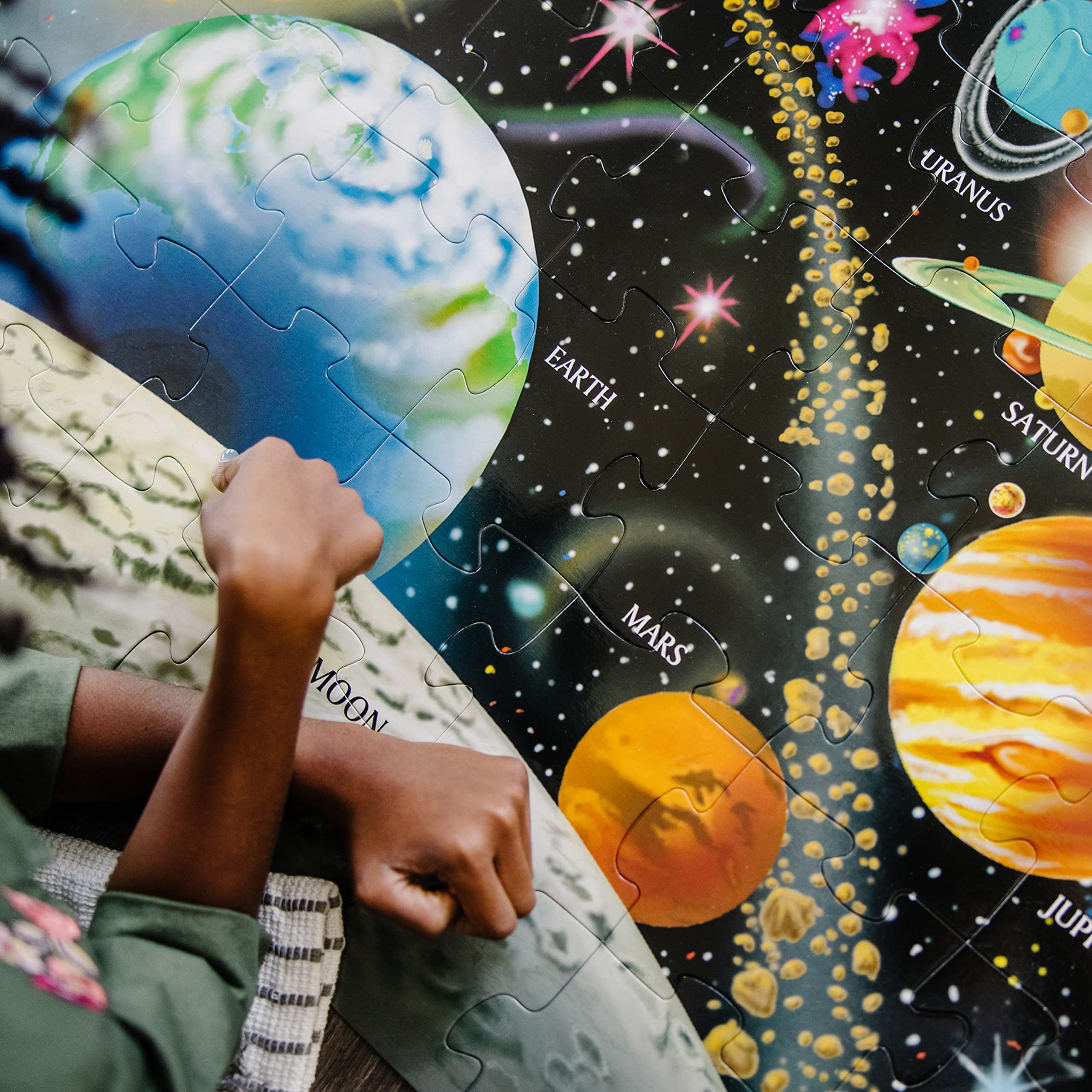 Melissa & Doug Solar System Floor Puzzle, 48 pc Jumbo Jigsaw Puzzle, Educational Screen Free Activity for Toddler, Preschoolers and Kids Ages 3+ (2 x 3 Feet) - FSC Certified