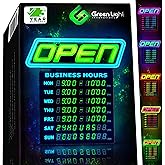 GLI Bluetooth Led Open Sign with Business Hours – Stand Out with 1000’s Color Combos to Match Your Brand, – Neon Flash, or Sc