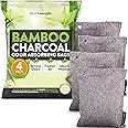Nature Fresh Bamboo Charcoal Air Purifying Bags (4 Pack), Charcoal Bags Odor Absorber for Home and Car (Pet Friendly) - Charc