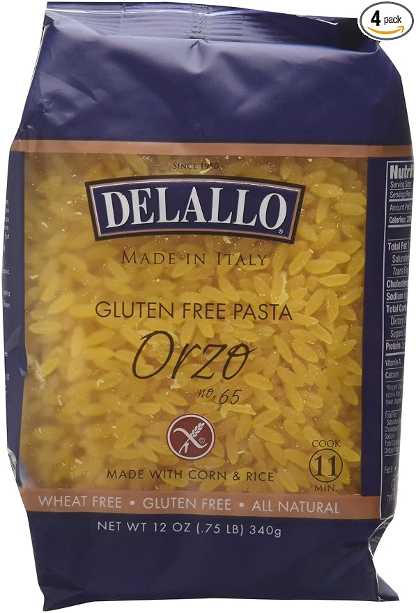 Amazon Com Delallo Gluten Free Italian Orzo 12 Oz Pack Of 4 Grocery Gourmet Food