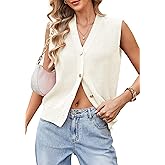 Sweater Vest Women Sleeveless Cardigans Knit Vest Top Trendy Summer Button Up Sweater Tank Tops