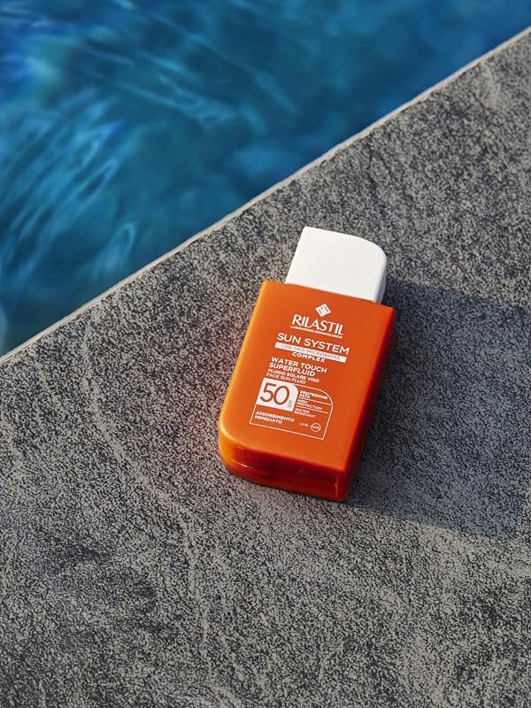 Sun System Water Touch Superfluid SPF50, Fluido Solare Viso Idratante e Antiossidante Water Resistant ad Assorbimento Immediato, 50ml