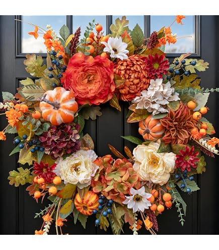 Amazon.com: Fall Wreaths for Front Door, 17.7