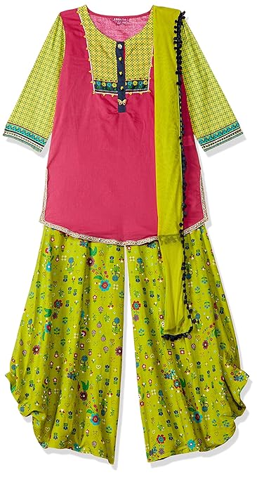 Girls' Straight Regular Fit Salwar Suit Set