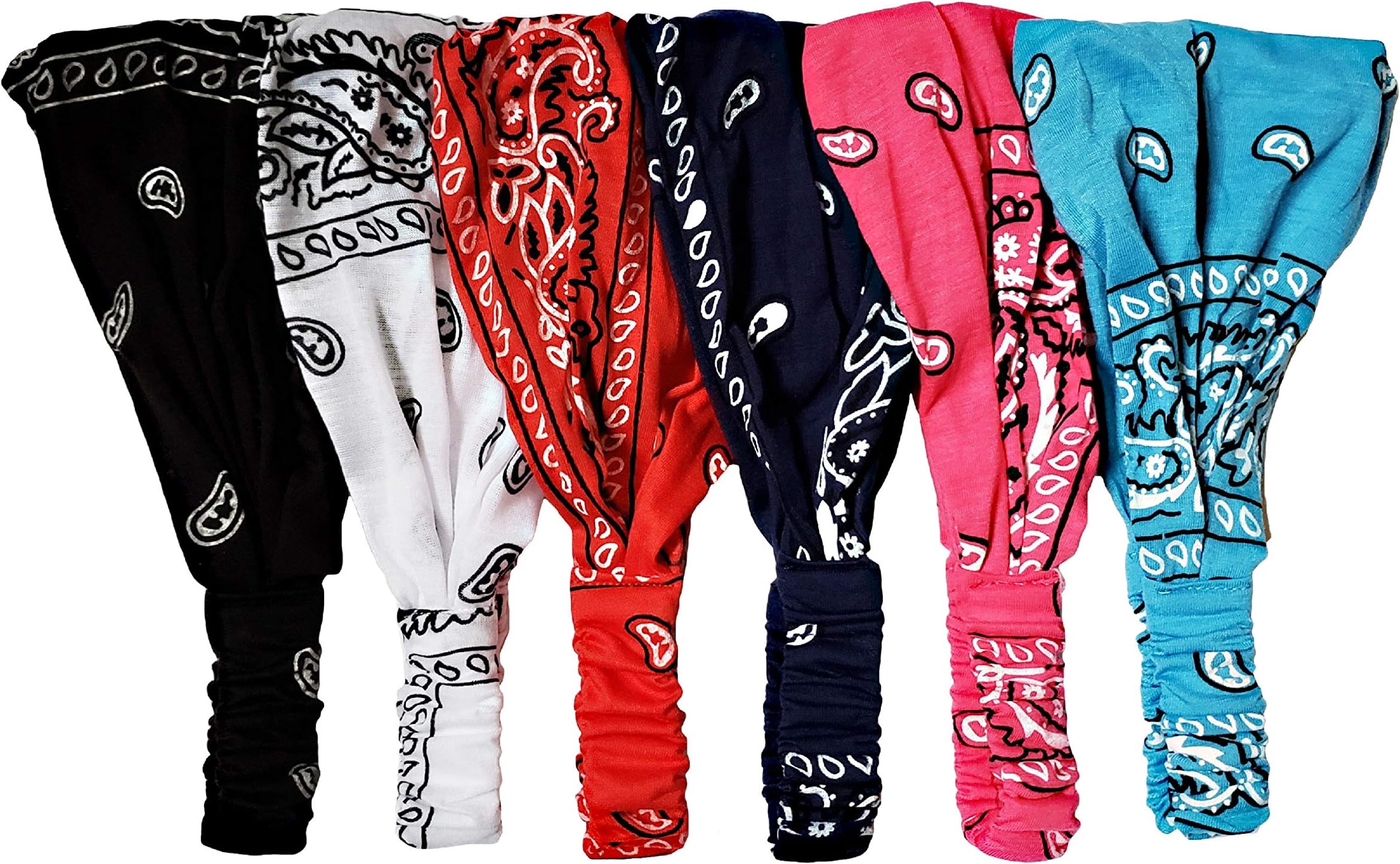 6 pcs Paisley Bandana Headband for Women, Hair Accessories