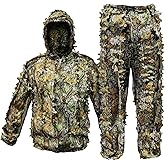 Upgrade Ghillie Suit Outdoor 3D Lifelike Super Lightweight Hooded Camouflage Clothing Jungle Woodland Hunting Shooting