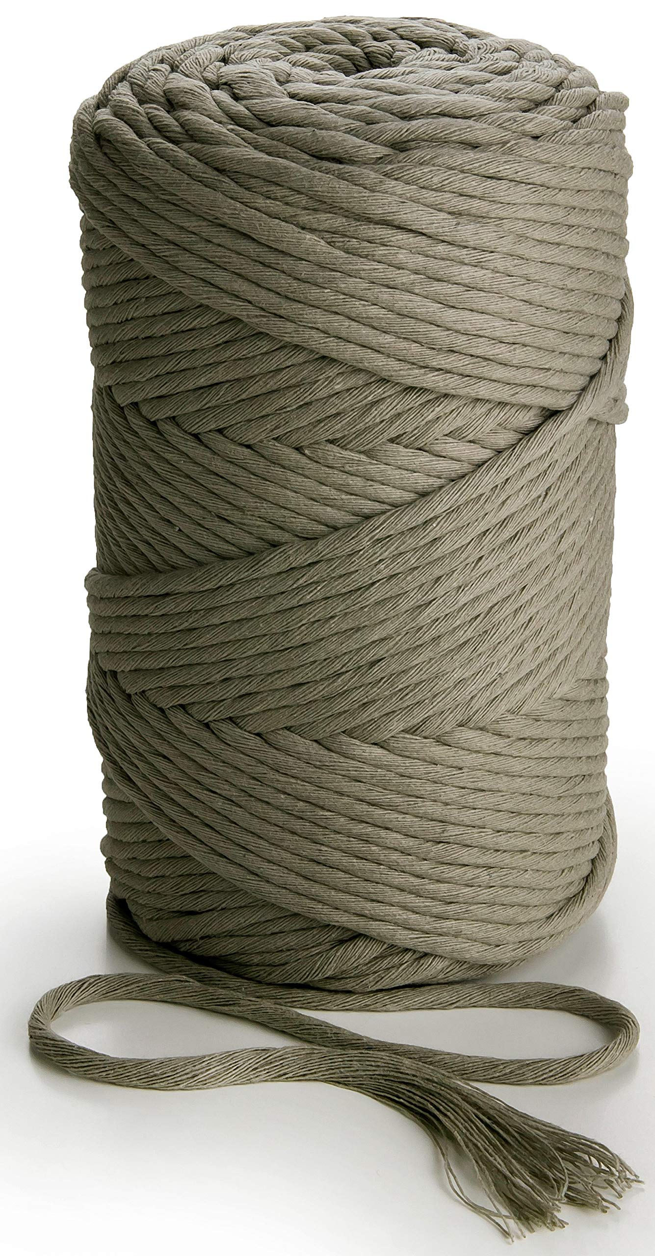 MB Cordas Macrame Cord 3mm 140m 1 Strand - Super Soft Cotton Rope for Macrame Dream Catcher, Bohemian Wall Hanging Feather and Wall Tapestry - Grey