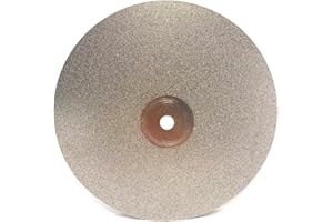 DMSPHD Diamond Flat Lap Disc, 8 Inch, 1000 Grit, 1/2 Inch Arbor, for Gemstone Glass Ceramics Grinding Polishing (1000 Grit)