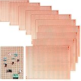 10 PCS 73mm x 100mm PCB Board Prototype Kit Protoboard Copper Strip Board Circuit Board Breadboards 957 Holes Perfboard Unive
