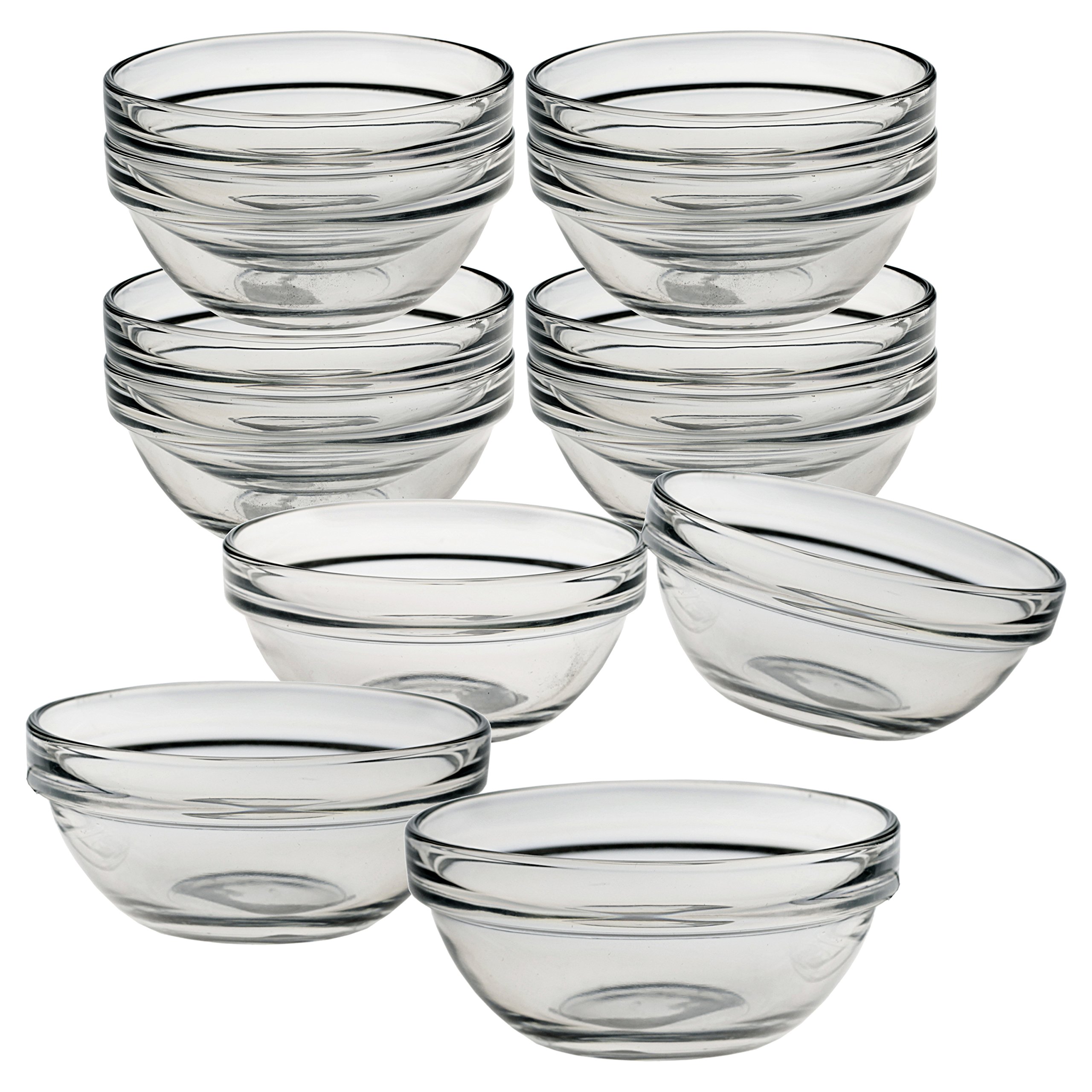 Luminarc Stackable 3 Inch Glass Pinch Bowl, Set of 12