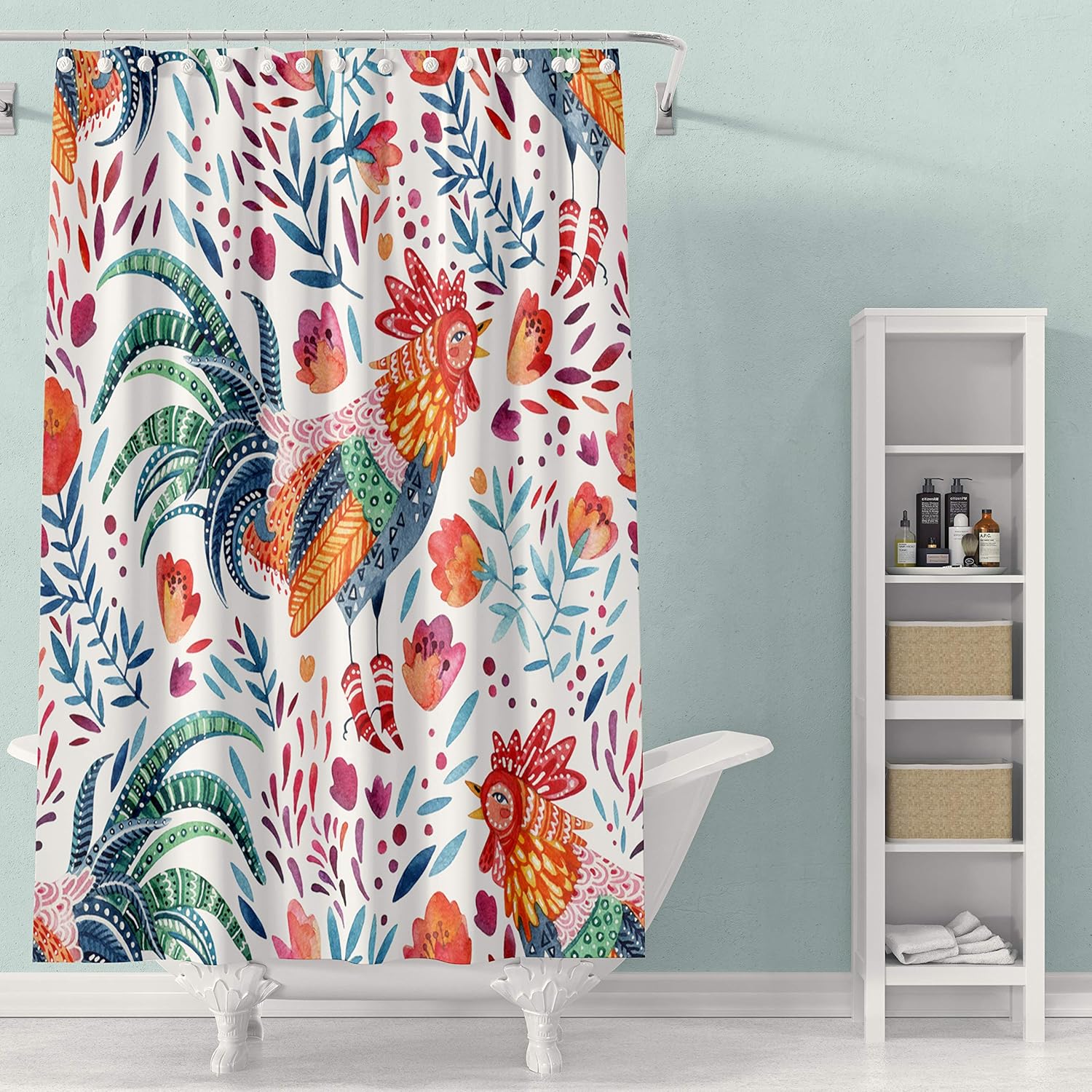 Crannel Geometric Shower Curtain, Shower Curtain for