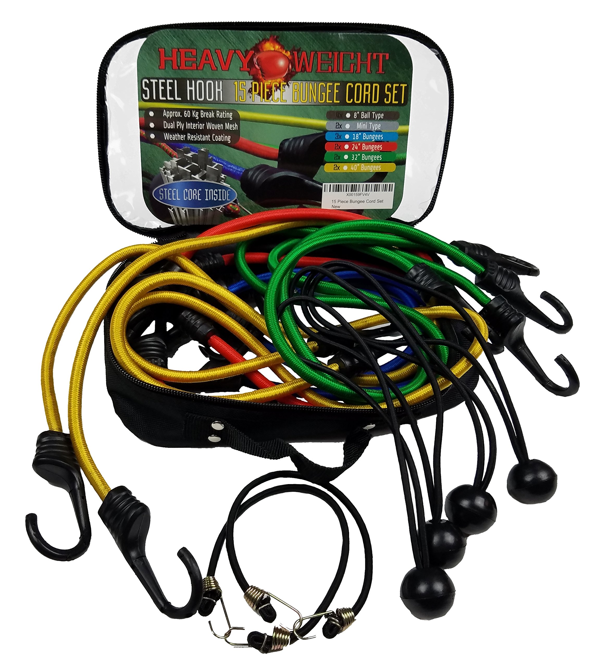 Buy 15 Piece Bungee Cord Set in Weatherproof Bag Weather Resistant