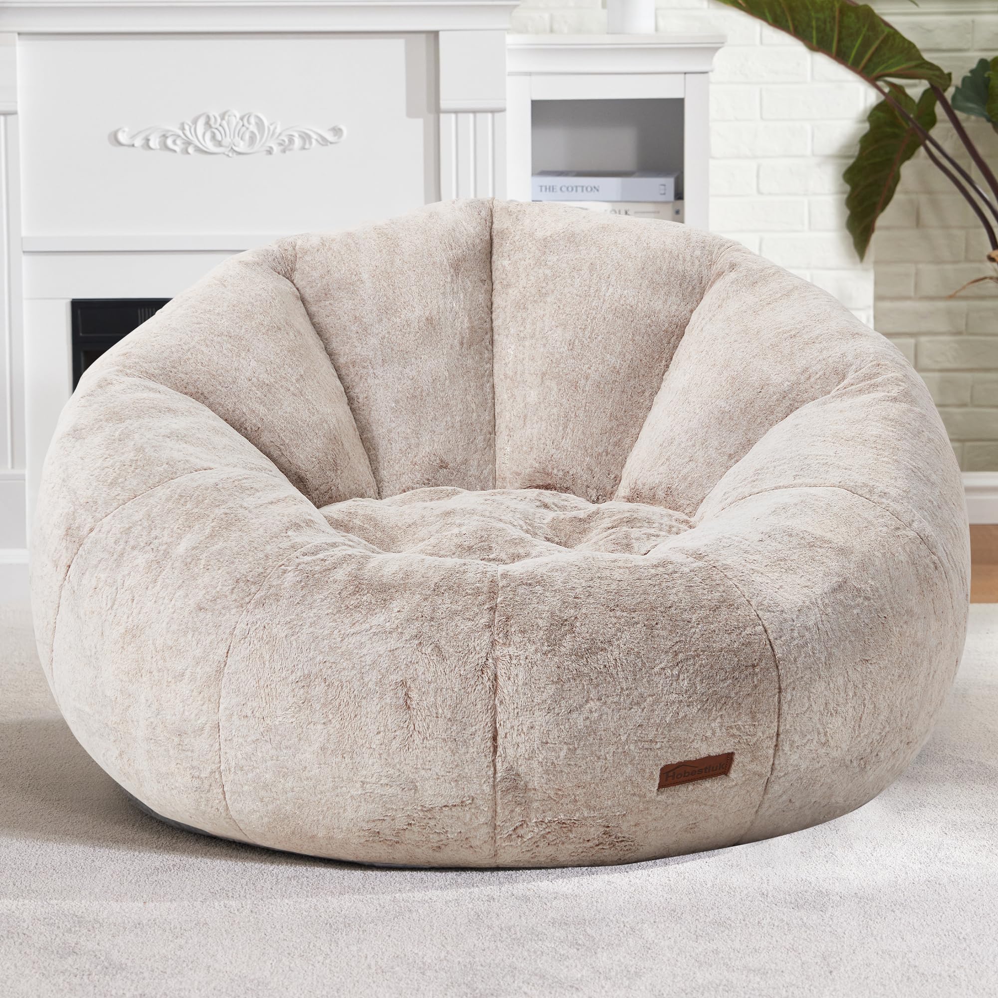 Photo 1 of Hobestluk Bean Bag Chairs Large Bean Bag Couch for Adults Stuffed Sofa Chair Comfy Giant Bean Bag Chair with Spacious Design for Reading, Playing or Relaxing (Brown)