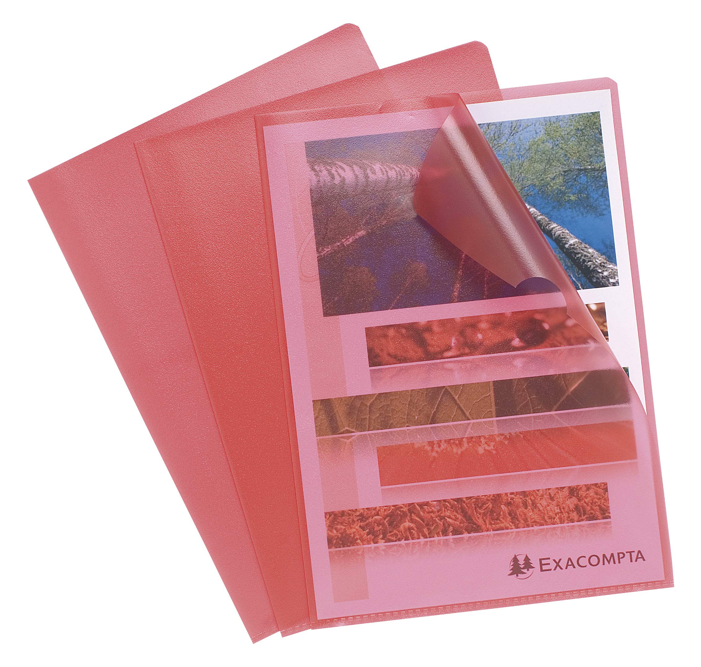 Exacompta - Ref 58525E - Grained PP Cut Flush Folders (Pack of 100) - 220 x 310mm in Size, Suitable for A4 Documents, 120 Micron Polypropylene, L-Shaped Opening - Red