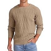 Sailwind Men's Cable Knit Sweater Casual Crewneck Long-Sleeve Knitted Pullover