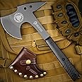 NedFoss Eagle 13" Full Tang Tactical Tomahawk with Spike, G10 Handle and Titanium Coated Blade, Survival Tomahawk Axe with Leather Sheath, Viking Tomahawk for Camping Survival