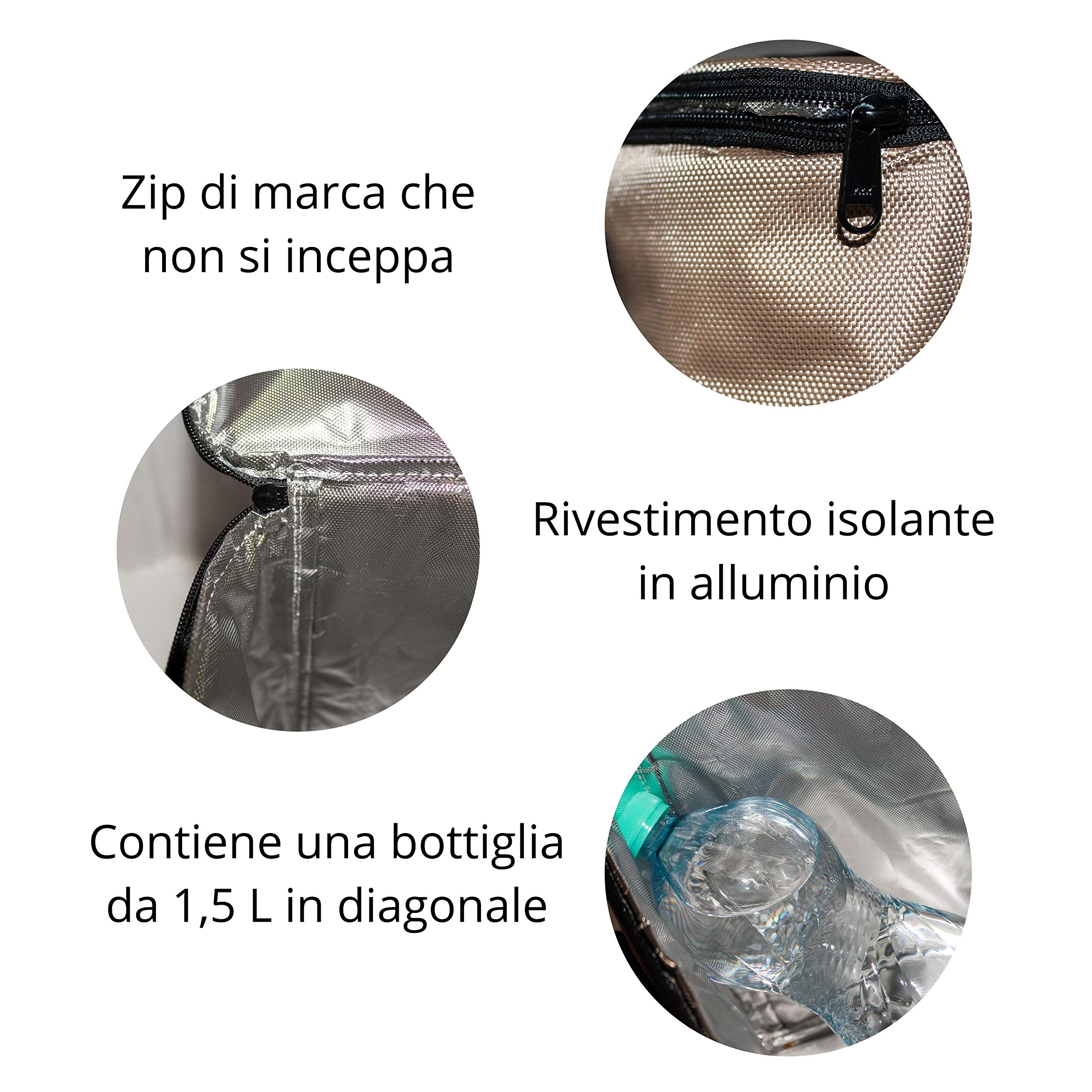Borsa Termica Frigo Porta Pranzo 10 Litri Impermeabile A Tenuta Stagna Alimenti Caldo/Freddo Con Tracolla Per Uomo/Donna/Bambino Da Auto/Ufficio/Lavoro/Viaggio/Mare/ Spiaggia/Picnic/Campeggio/Barbecue
