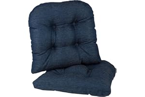 Klear Vu Gripper Overstuffed Universal Non-Slip Dining Chair Cushions for Kitchen Decor or Office Use, U-Shaped Skid-Proof Seat Pad, 15x15 Inches, 2 Count (Pack of 1), Solid Indigo Blue