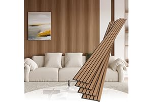 POHARE 4 Pack Wood Slat Wall Wood Paneling,95 x 8 in Soundpoof Wooden Engineered Wood Slat Wall Panels,Stylish Acoustic Wall Panels for Interior Wall Decor with Felt Backing,Light Brown