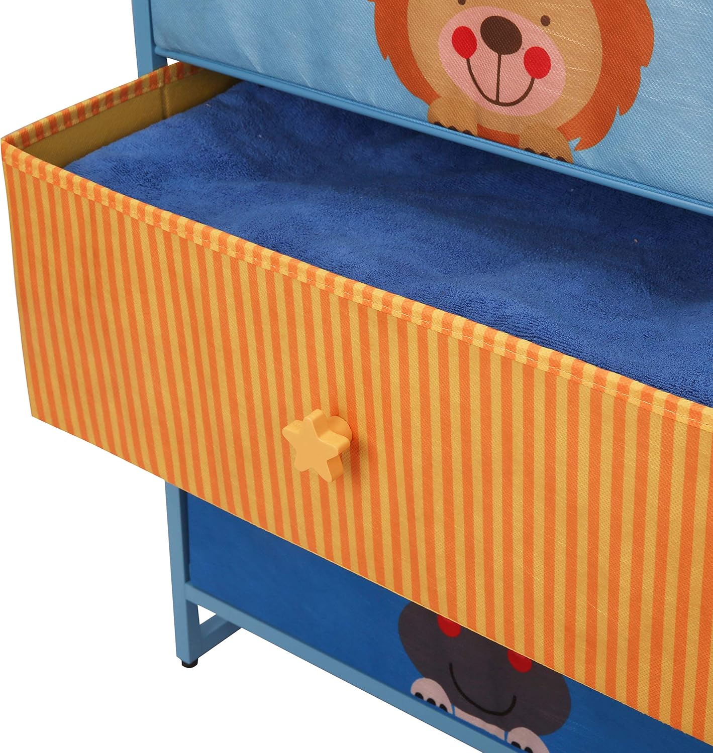 MY LUNA HOME Kids Dresser with 5 Drawers – Nursery Storage & Organizer Furniture for Children, Toddler, Baby– Heavy Duty, Soft & Easy Pull Fabric Bins for Toys, Clothes, Playroom & Bedroom - Blue: Kitchen & Dining