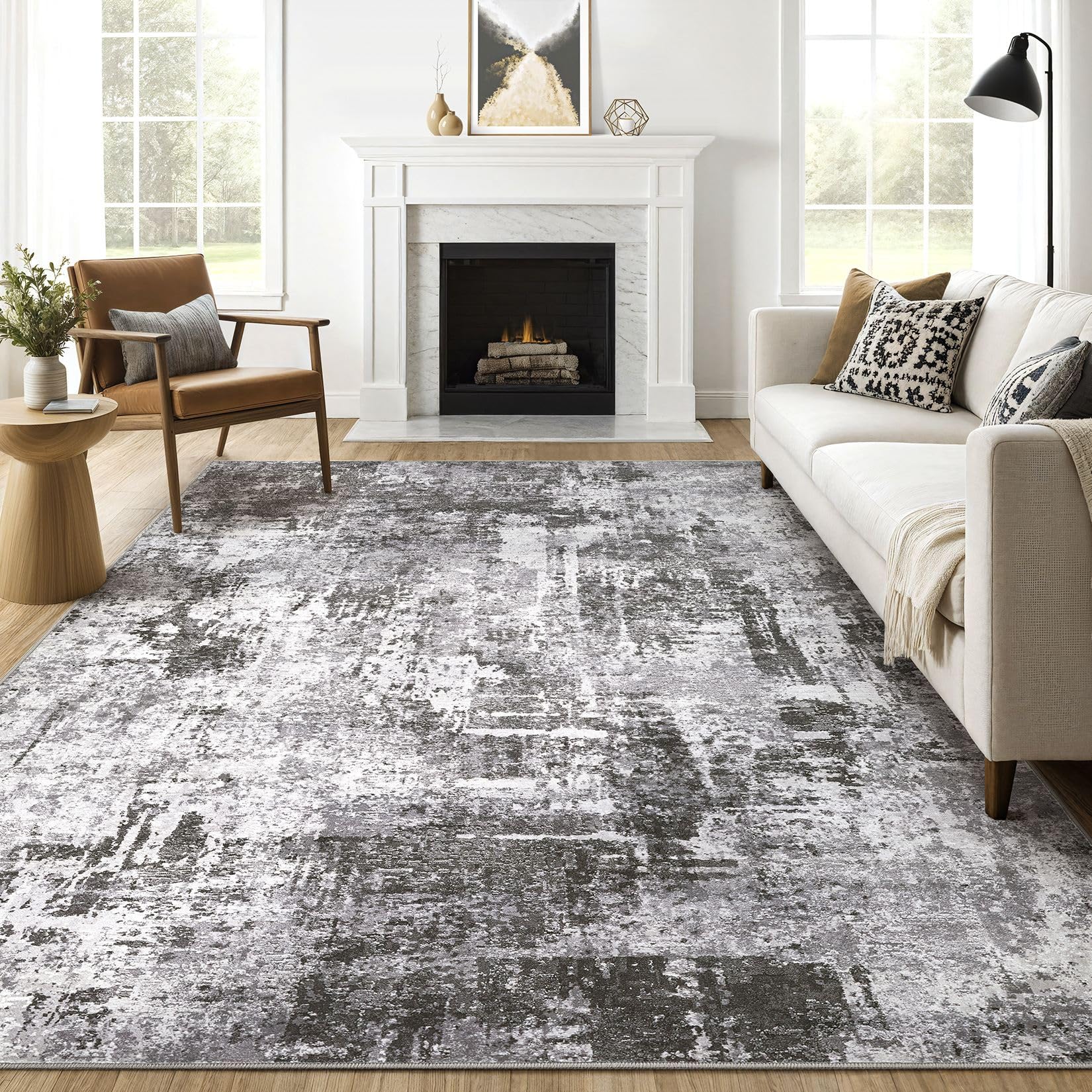 Photo 1 of 8x10 Area Rugs Living Room: Washable Large Abstract Modern Soft Rug  