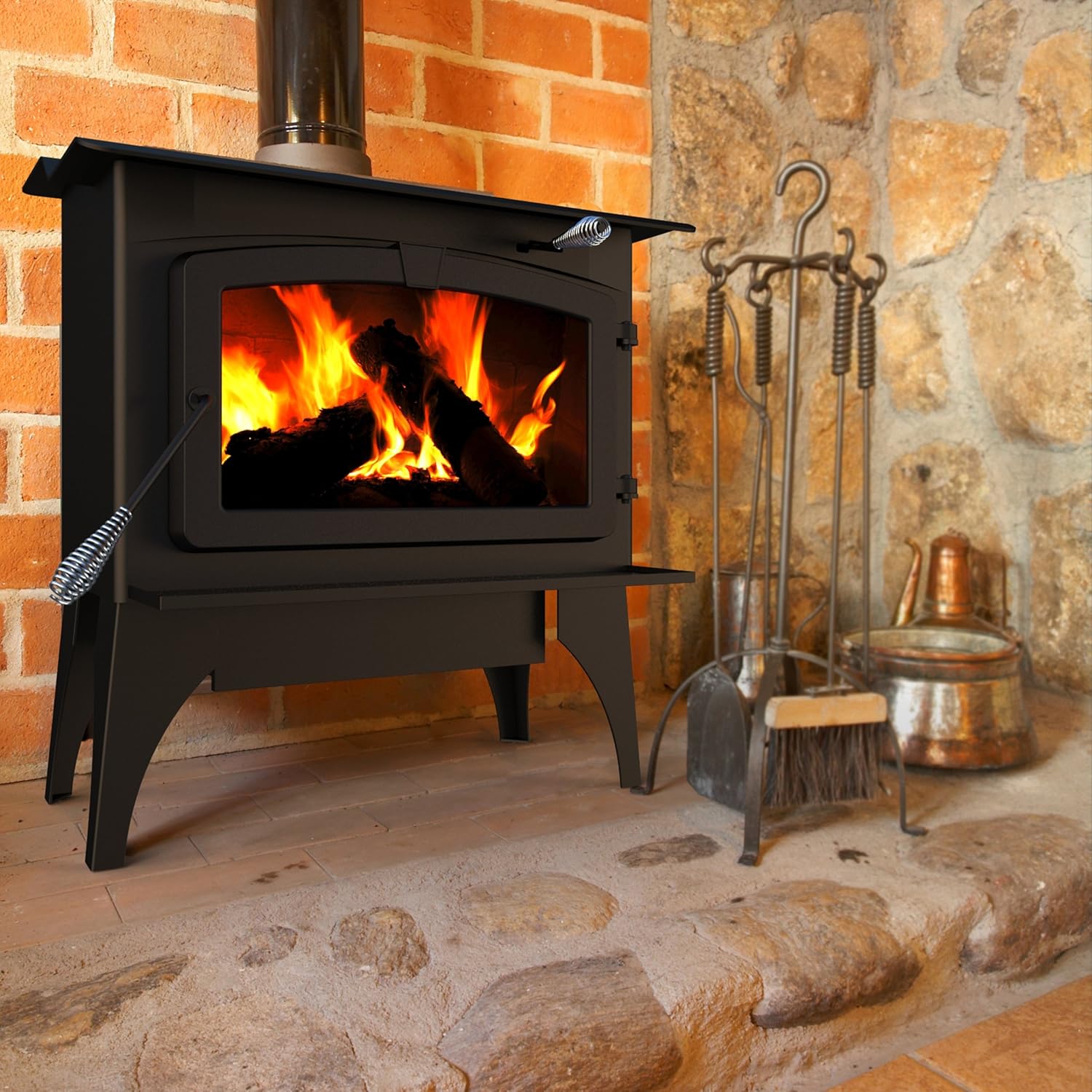 Ft Large Wood Burning Stove Pleasant Hearth 2,200 Sq Wood Burning