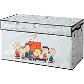 Peanuts Collapsible Storage Trunk with Lid,Large Chest Organizer for Kids Bedroom, Playroom & Nursery,Durable Fabric Toy Box with Handles