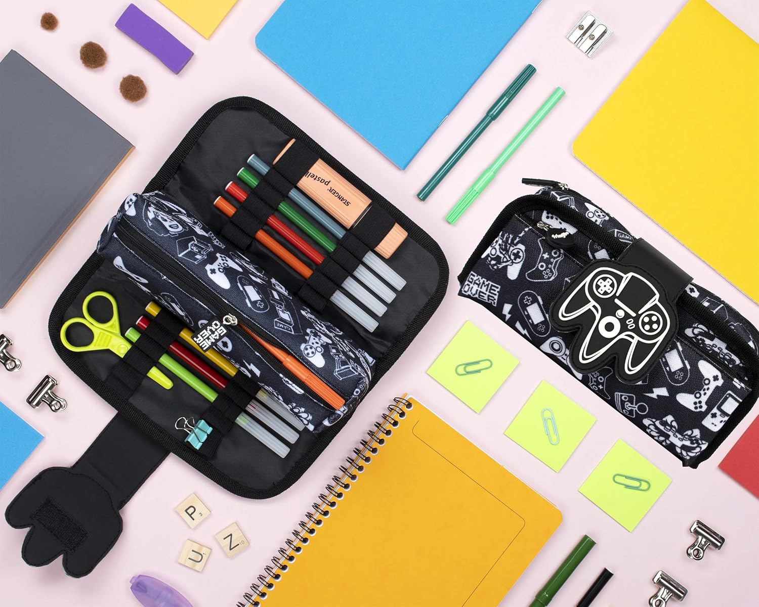 Fringoo - Silicone Patch Kids Pencil Case for Boys, Game on, A vous de jouer - Image 5