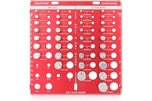 XINRINTONG 42 Nut and Bolt Thread Checker, Bolt Size and Thread Gauge, 19 Standard & 15 Metric Sizes & 8 Drill Bit Gauge Bolt and Nut Identifier Gauge with 6 Inch and 15 Centimeter Ruler Red