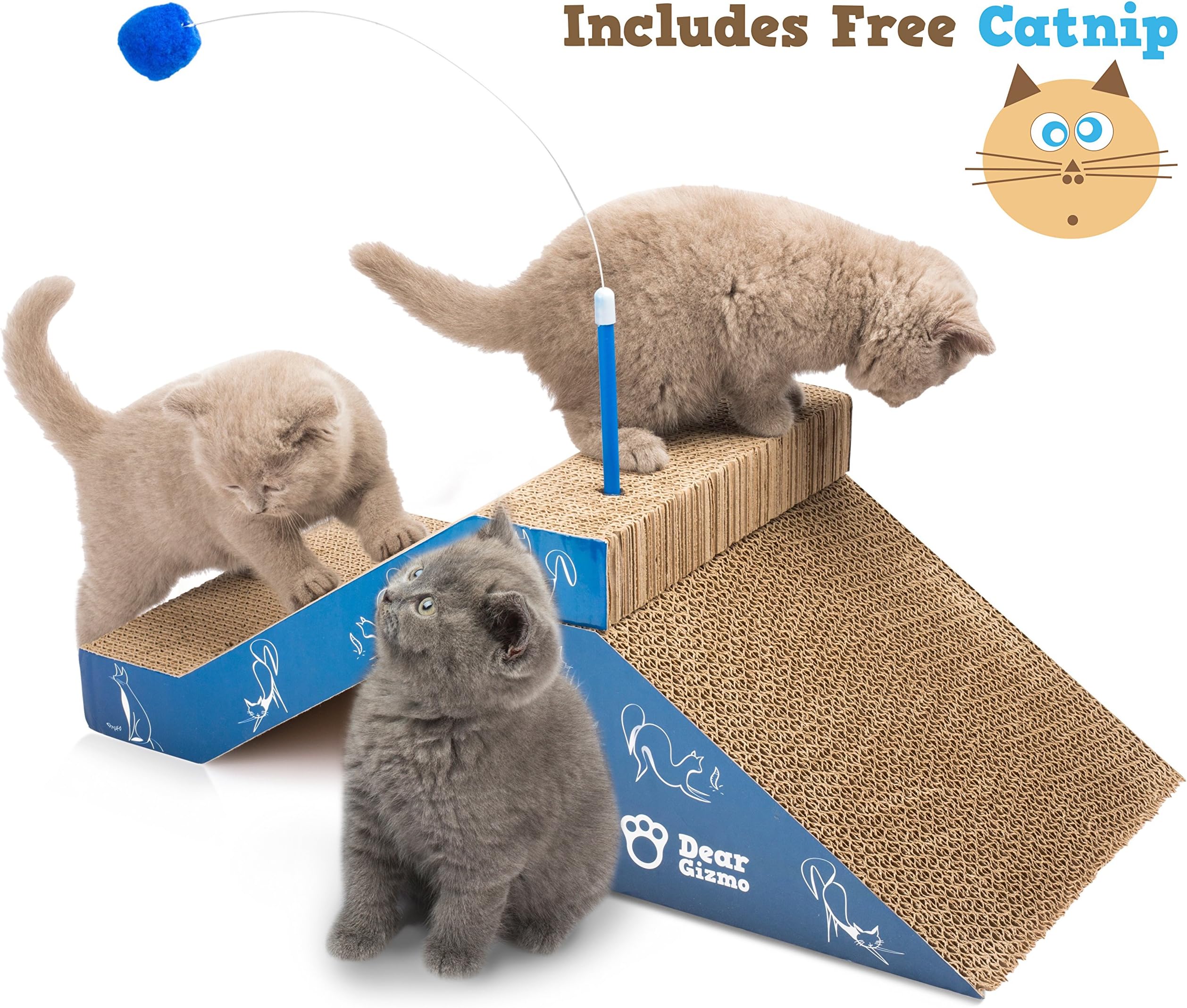 Cat Scratcher & Play Toy Scratching Post. Protect Your Furniture. Dance Bouncy Exercise Ball. Compact & Small Perfect For Adult Cats & Kittens. Includes Catnip. Environmentally Safe 100% recyclable.