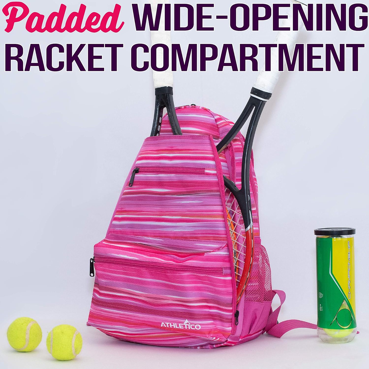 Athletico Compact City Tennis Backpack (Pink) : Sports & Outdoors