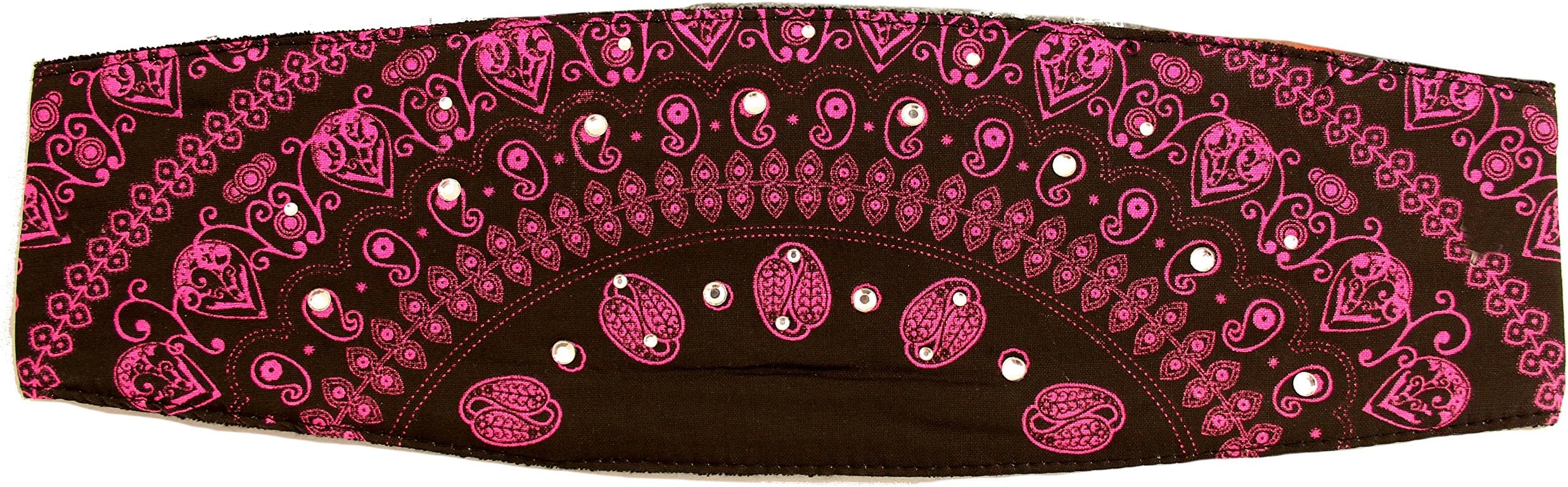 Lady Paisley Magenta Chop Top Doo Wrap Premium Bandana Headwrap with Rhinestones