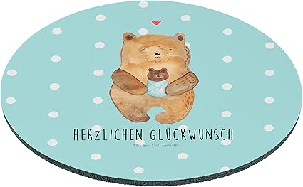 Mr Mrs Panda Mouse Rotondo Orso Con Il Bambino 100 Handmade In Germania Del