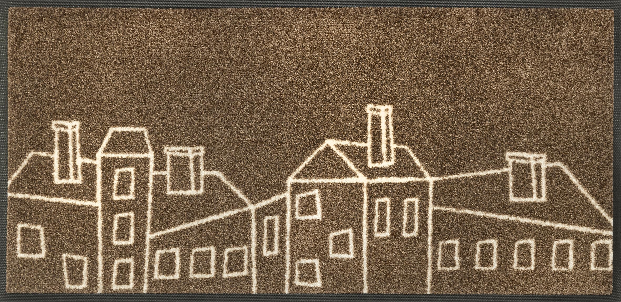 Wash+Dry Linecity Doormat 35 x 75 cm Washable for Indoor and Outdoor Use, Brown