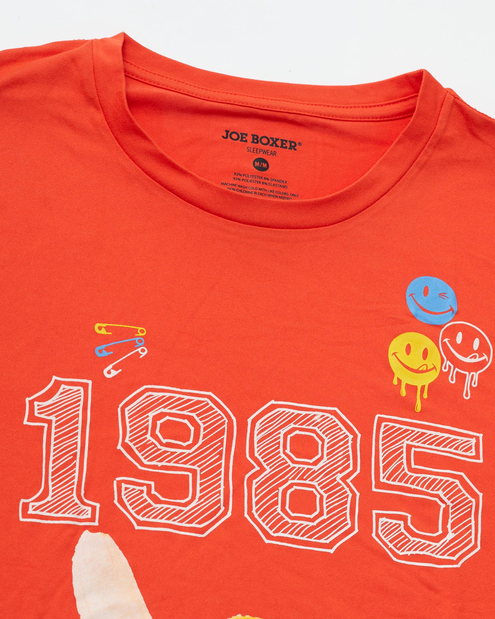 JOE BOXER Mens Lounge Tee - Bright Red Crew Neck Long Sleeve - Mens Loungewear/Sleepwear (Cherry Tomato, Medium)