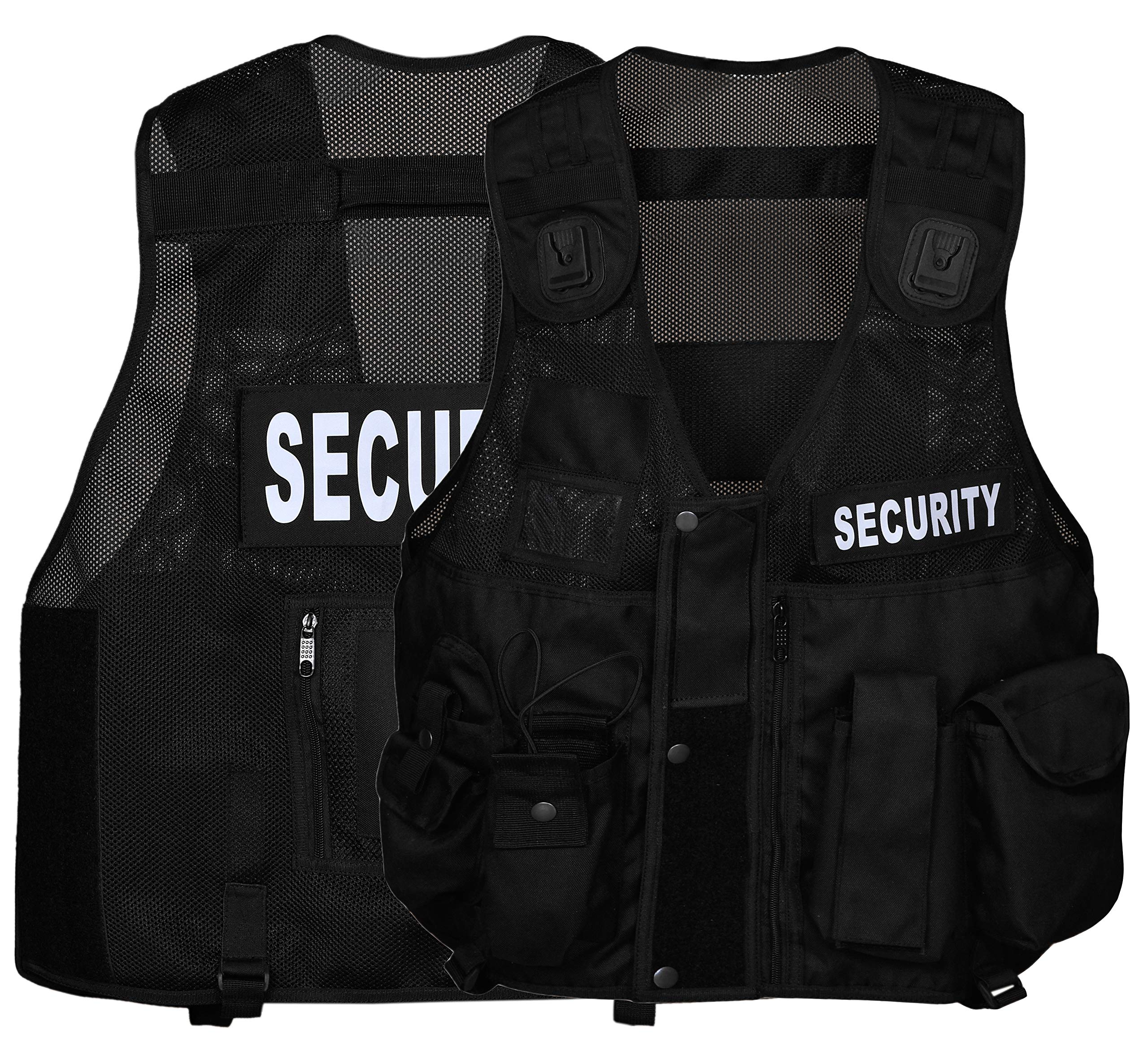 RAC3 Hi Viz Tactical Vest Dog Handler Security, Paramedic, Enforcement, Tac Vest (Black)