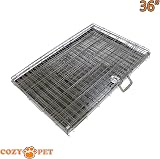 COZY PET 36 Inch Dog Crate with Metal Tray Two Doors Fold Flat Black view 9