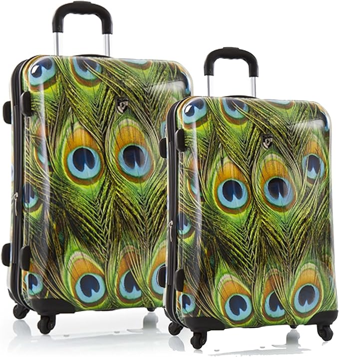 2 in 1 Luggage 26'' & Carryon 21'' Heys Fashion Prints Peacock Spinner
