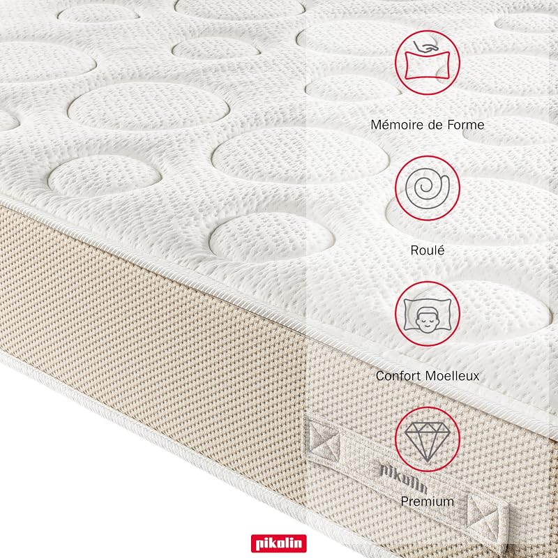 Matelas 150 x 200 cm 28 cm d’Épaisseur Mousse Mémoire de Forme Premium - Noyau Ressorts Ensachés Extra Confort - Double Face - Traitement Hygiénique Anti-Acariens - Modèle Shire
