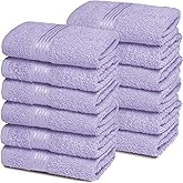 Belizzi Home Ultra Soft Cotton Washcloths, Contains 12 Piece Face Cloths 12x12 inch, Ideal for Everyday use Face Towels, Compact & Lightweight Multi Purpose Washcloths - Purple