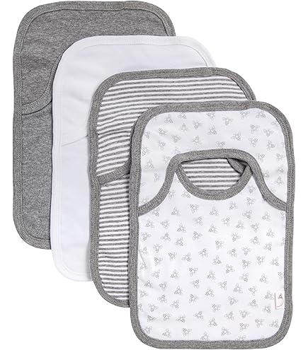 Burt's Bees Baby - 100% Organic Cotton, Extra Absorbent Infant Burp Cloths Unisex 5 Pack - View #3