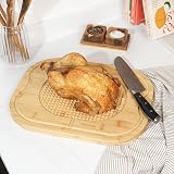 Salter Bamboo Chopping Board 40x30cm Carving Surface Meat Rest Textured Spikes view 7