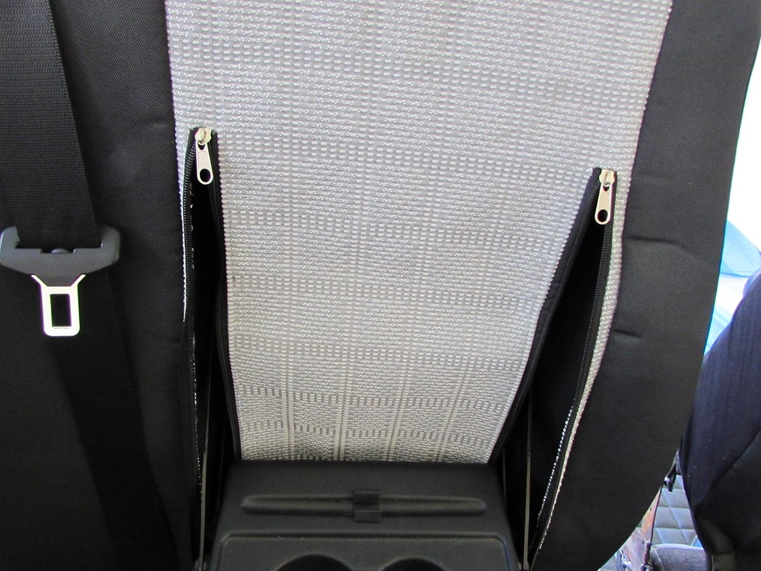 Coprisedili Anteriori In Tessuto Nero Impermeabili &ndash; 2+1 Posti &ndash; Per Citroen Jumpy E Ford Transit