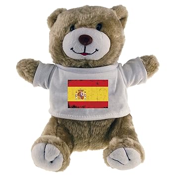 Oso de peluche diseño de bandera de España Beige