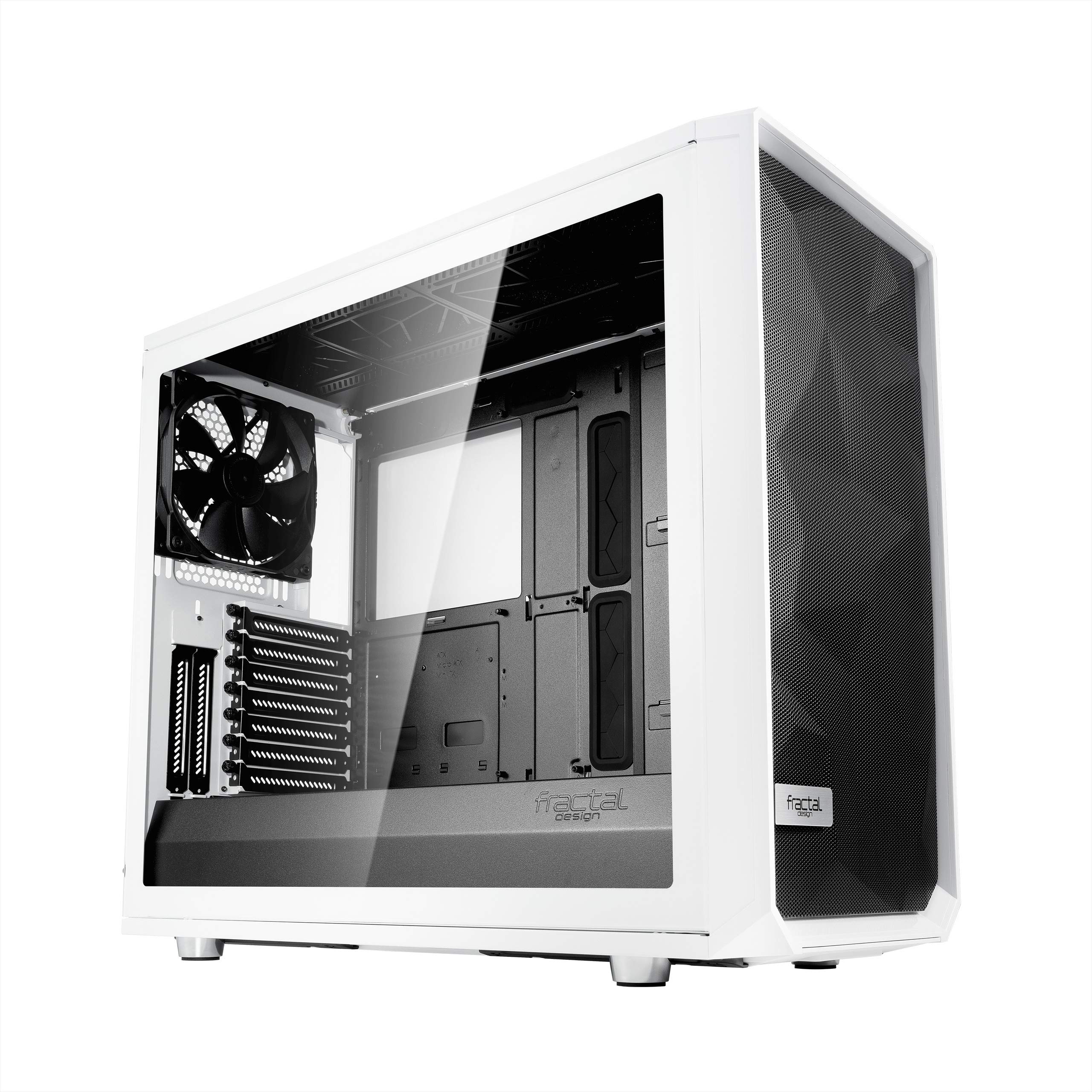 Fractal Design Meshify S2- Mid Tower Computer Case- Airflow/Performance- 3X Silent Fans and Nexus Hub Included- PSU Shroud- Modular Interior- Water-Cooling Ready- USB Type C- White Tempered Glass
