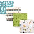 Luvable Friends Unisex Baby Cotton Flannel Receiving Blankets, Abc 4-Pack, One Size