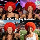 SHATCHI Afro Wig Curly Red Fancy Dress Costume Accessory Unisex view 8